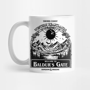 Welcome to Baldur's gate Black and White Mug